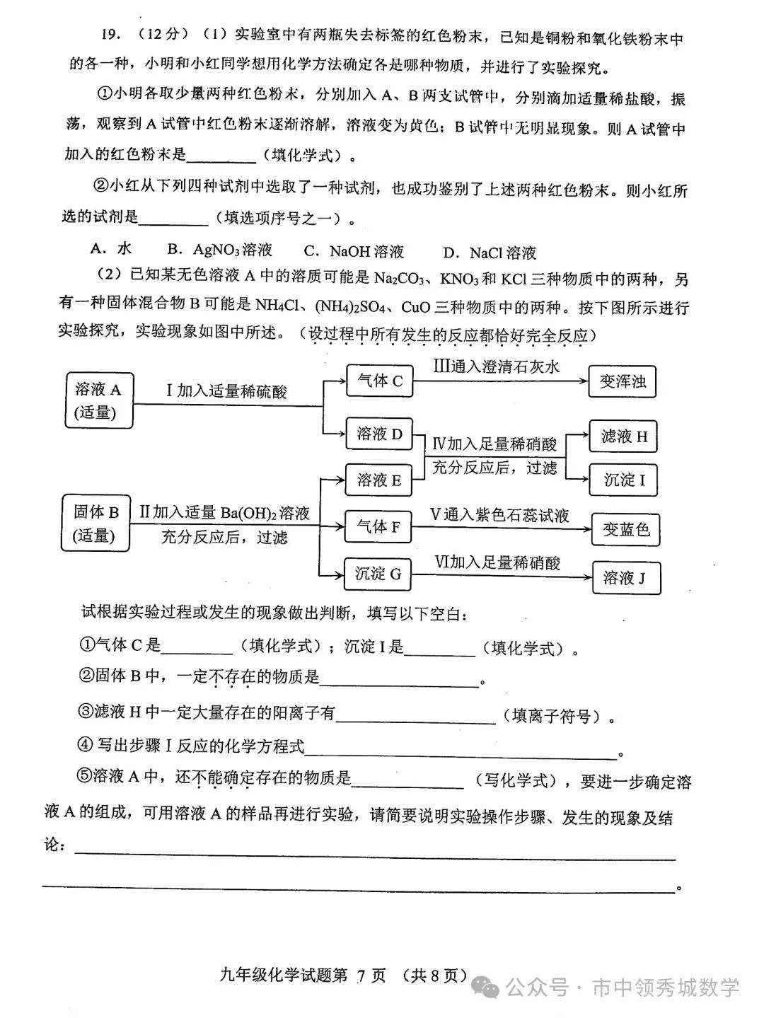 【中考】历城二模化学试卷 第7张