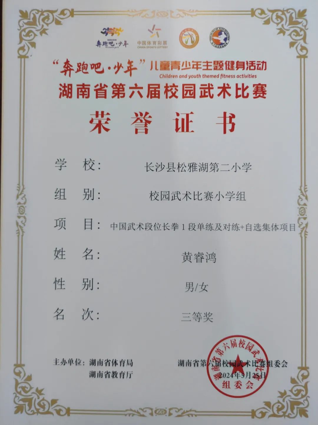 【喜报】热烈祝贺长沙县松雅湖第二小学在湖南省第六届校园武术比赛中喜获佳绩 第15张