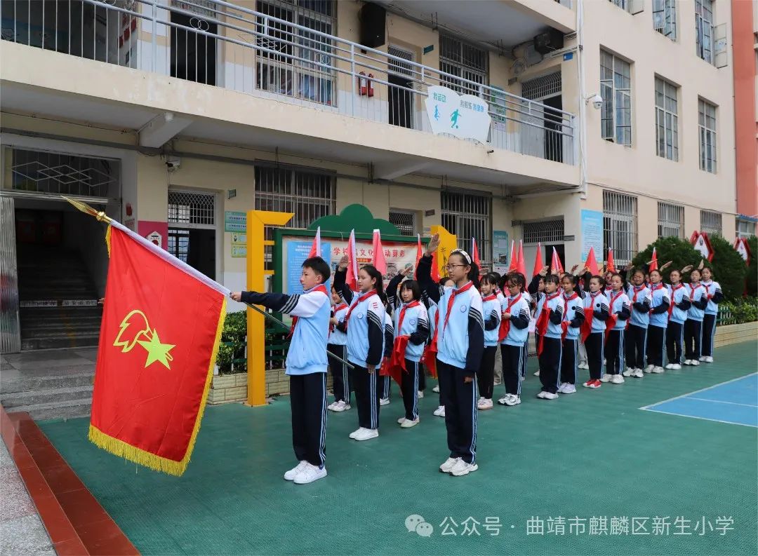 筑梦红领巾  争做好队员——麒麟区新生小学2024年新队员入队仪式 第1张