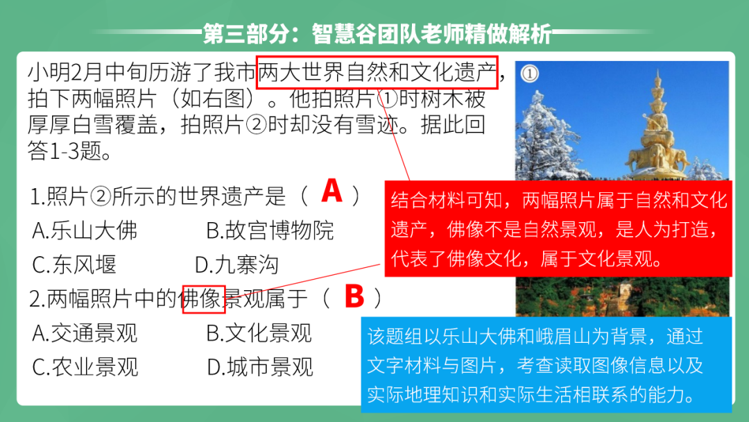 2023年智慧谷中考地理真题完全解读-名师讲评版-乐山卷 第18张