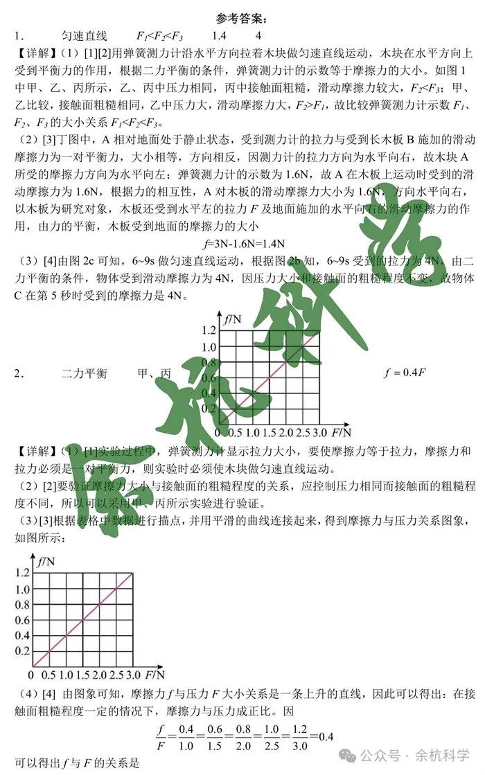 2024年九年级中考科学重点题型复习---力学实验题(含解析) 第7张