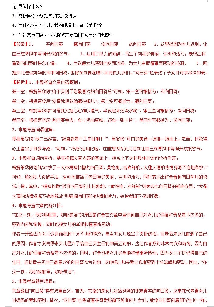 2024年中考语文:现代文阅读高分突破(课件+练习),教师备课,学生自学都能用! 第14张