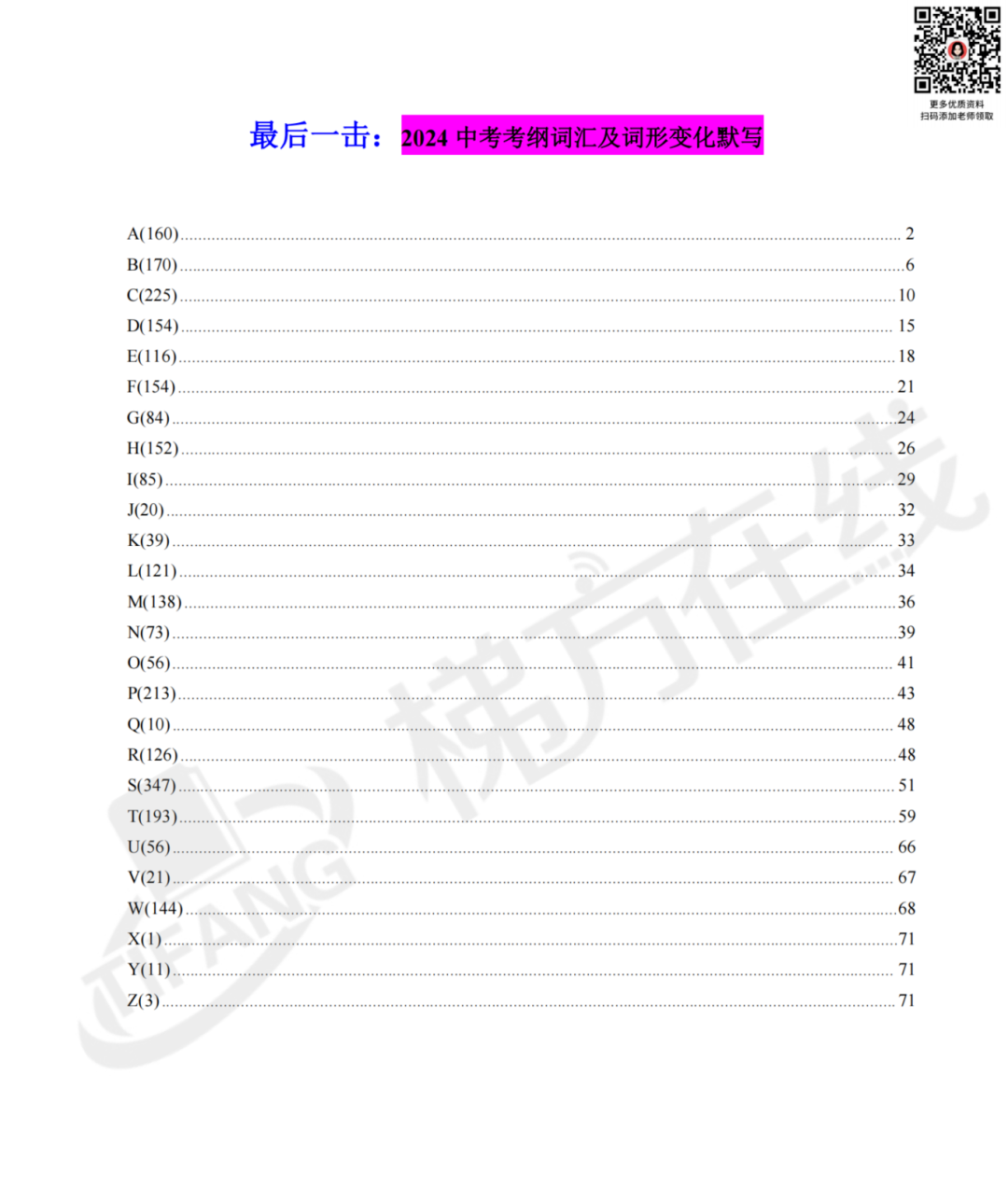 2024上海中考考纲词汇一遍过!含词形变化默写&答案 第2张