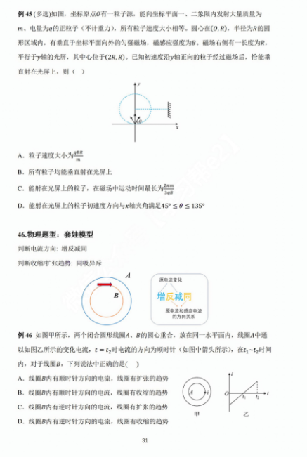 【高考物理】高考中高频的108个模型总结及配套提能例题(建议收藏) 第31张