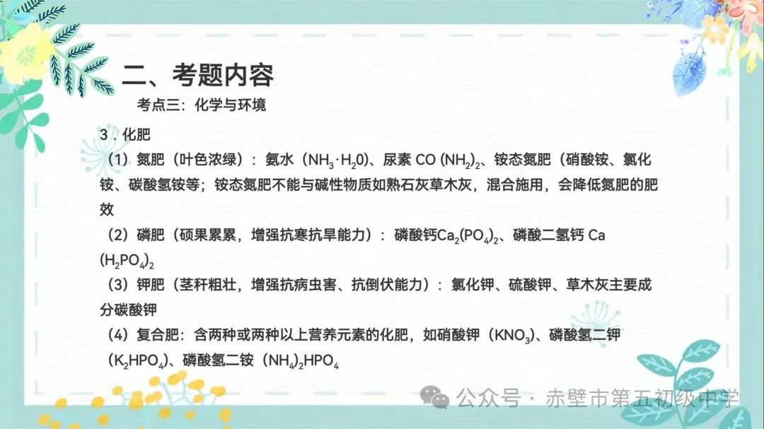 《聚焦中考备考 共话复习策略》赤壁市初中化学备考策略专题分享——化学与生活 第18张