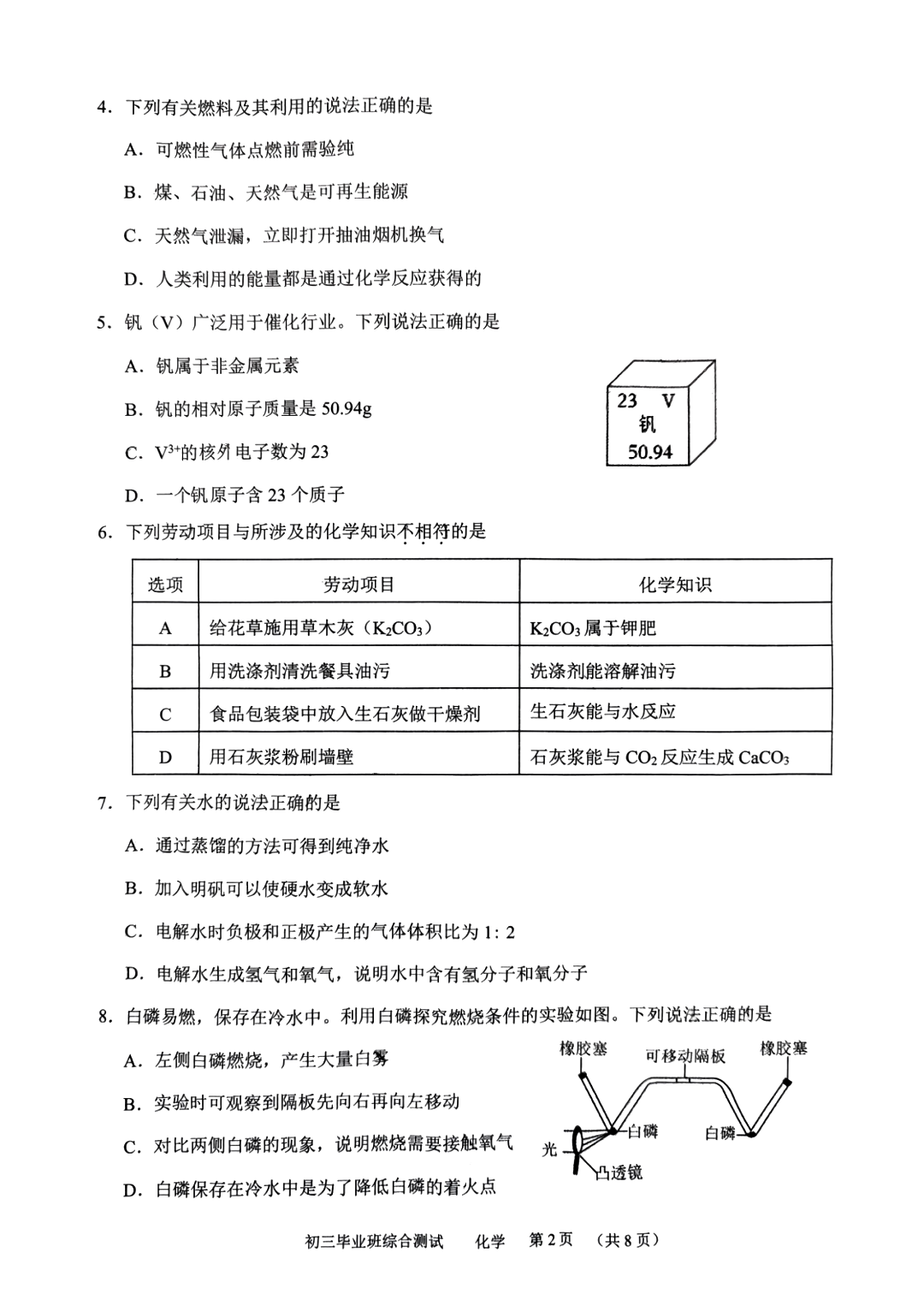 “新中考”动向  | 2024·天河二模·化学试卷(含答题卡) 第2张