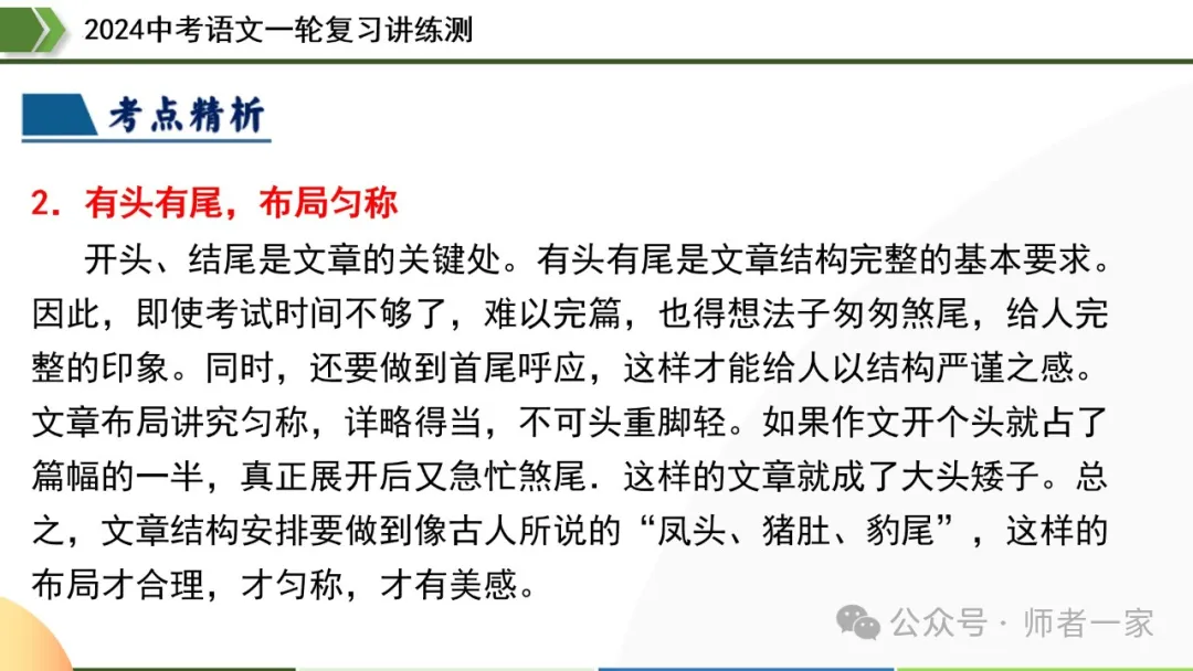 【部编新课标】2024中考语文一轮复习讲练测:43写作谋篇和布局 第18张