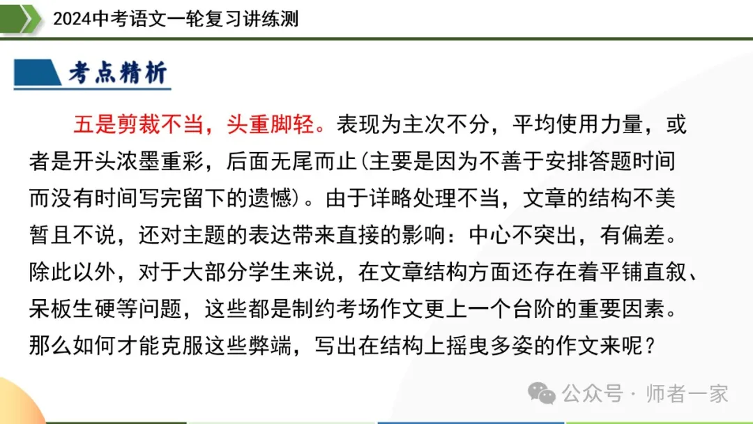 【部编新课标】2024中考语文一轮复习讲练测:43写作谋篇和布局 第16张