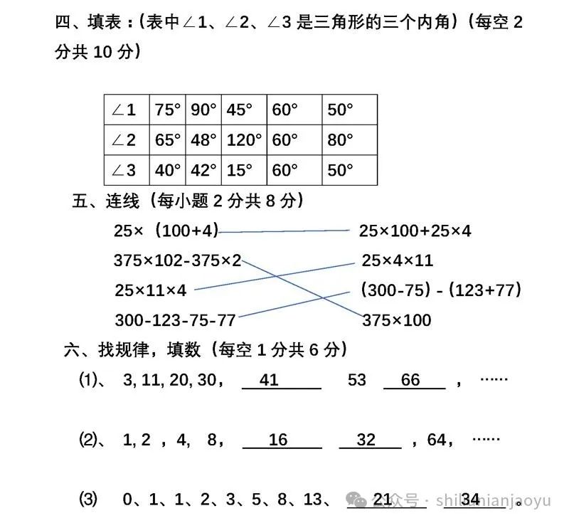 小学1至6年级下册数学思维训练题大全 第6张