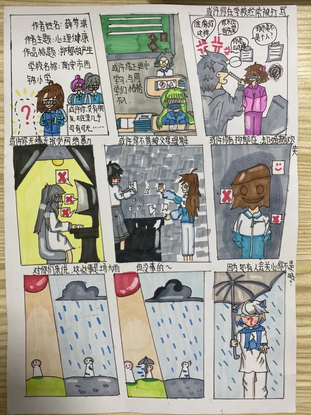 漫画心语 润心成长——西锦小学举行首届心理漫画比赛 第10张