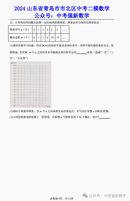 【2024中考二模】2024山东青岛市北区中考二模数学真题(附答案) 第10张