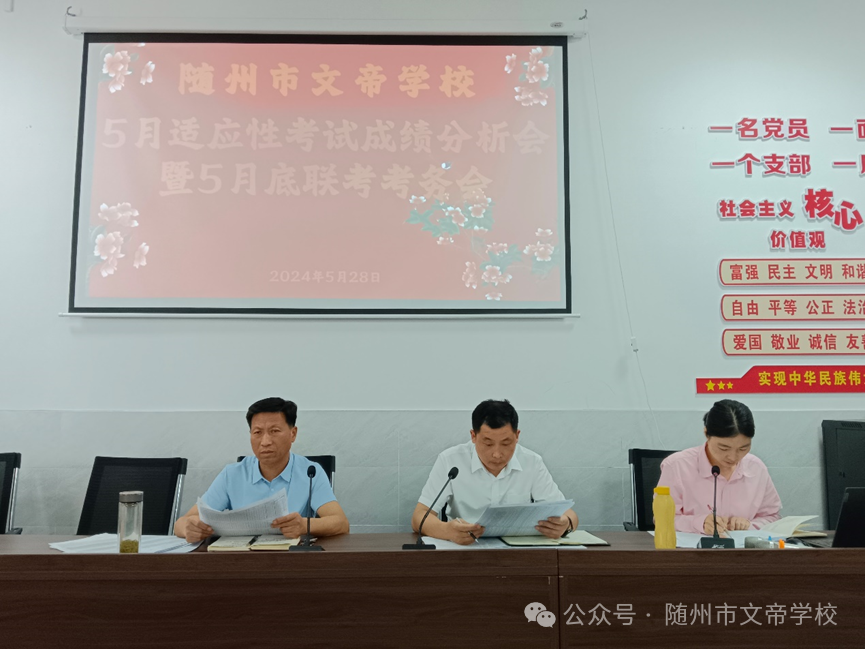 文帝教坛||精细剖析战中考,乘势笃行跃新峰——随州市文帝学校5月适应性考试成绩分析会暨5月联考考务会 第2张