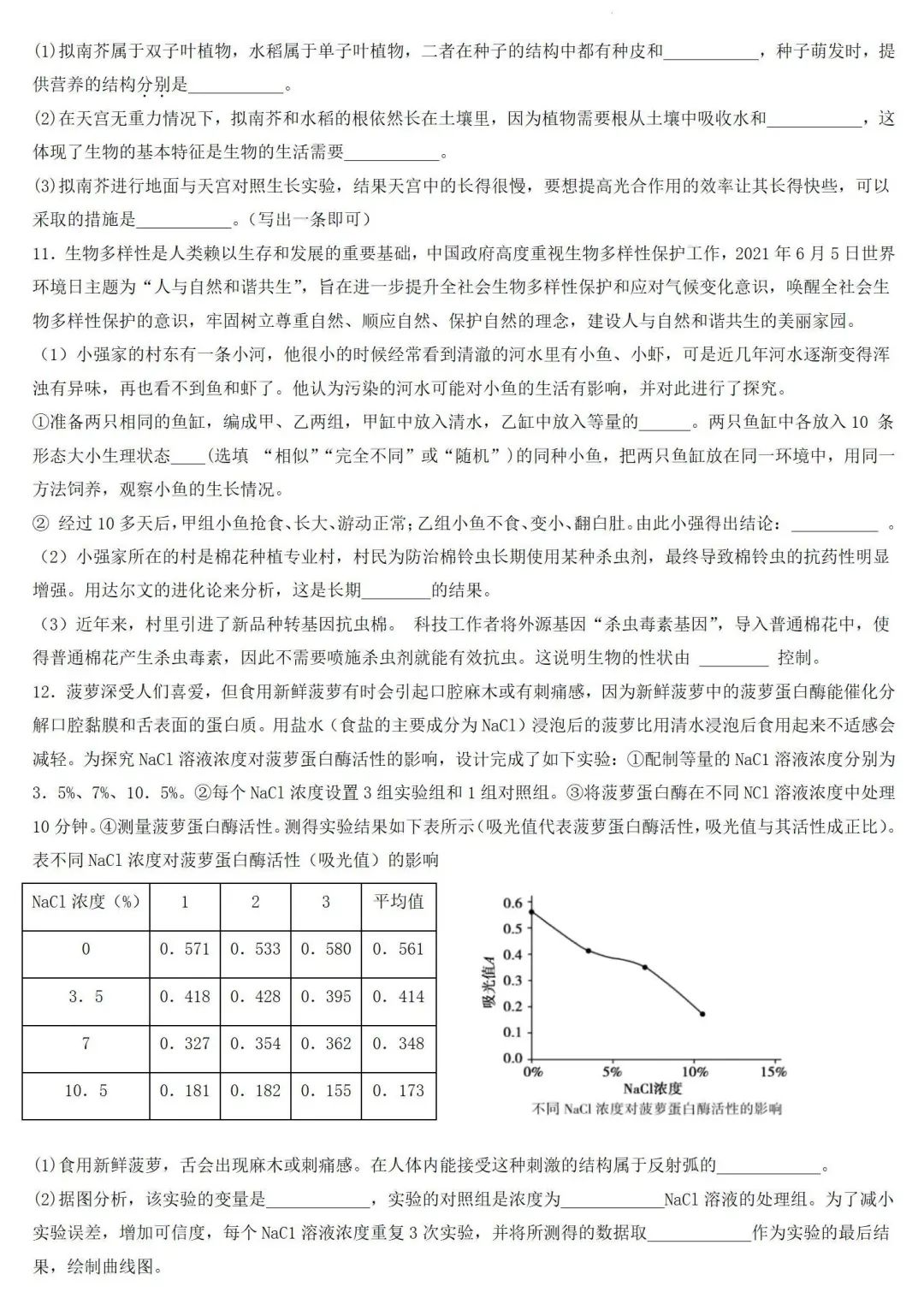 2024年中考生物专题训练:跨学科实践题(含答案) 第8张