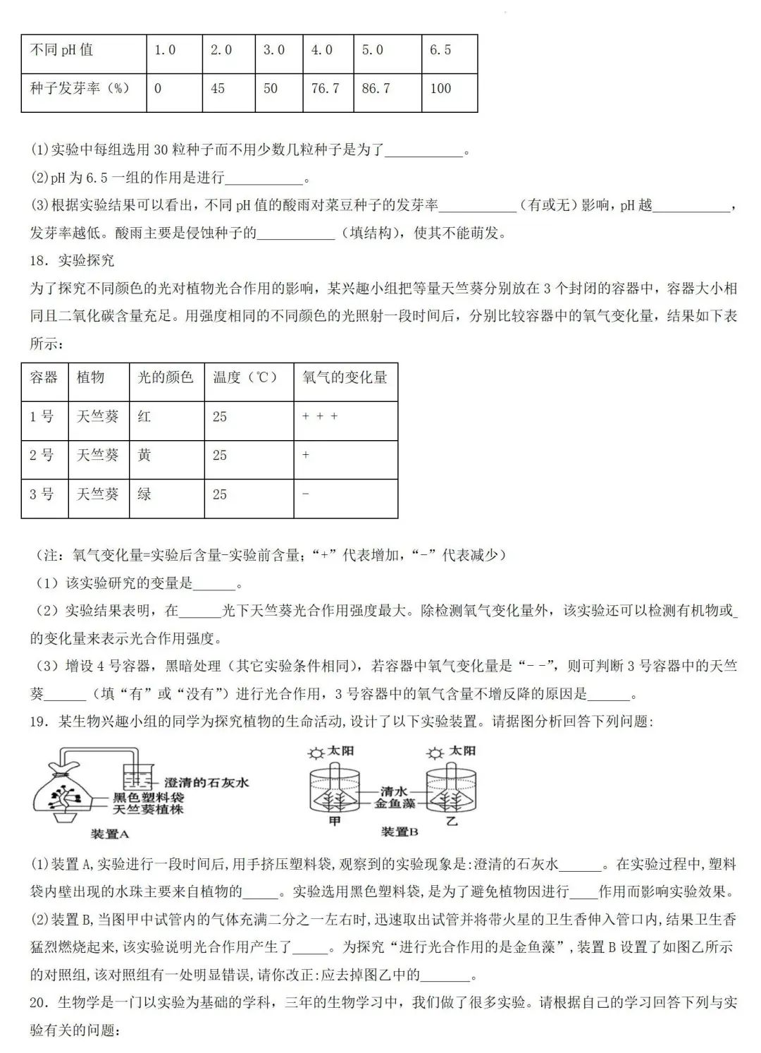 2024年中考生物专题训练:跨学科实践题(含答案) 第12张