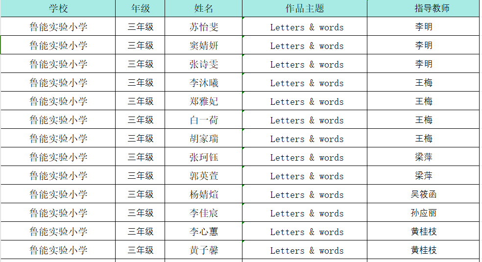 章丘区小学英语书法大赛优秀作品展示——鲁能实验小学篇 第17张