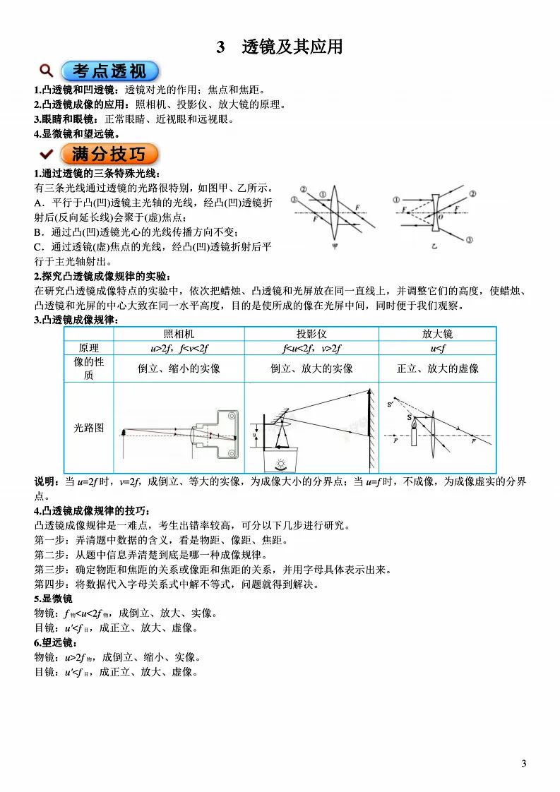 中考物理满分必备考点笔记(考点透视+满分技巧) 第4张