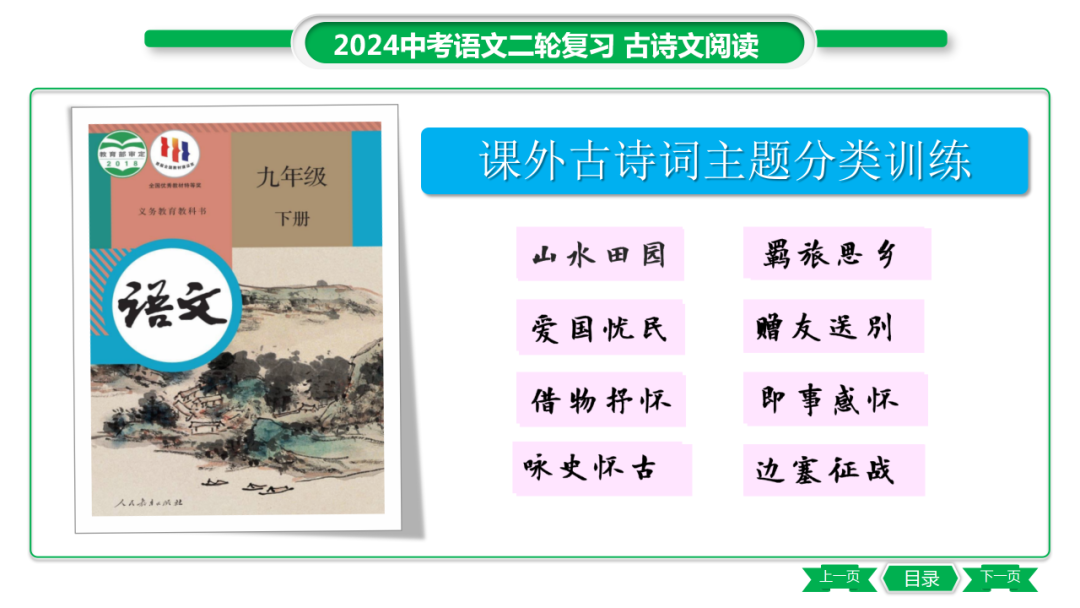 中考语文专题复习——课外古诗词主题分类及训练ppt 第1张