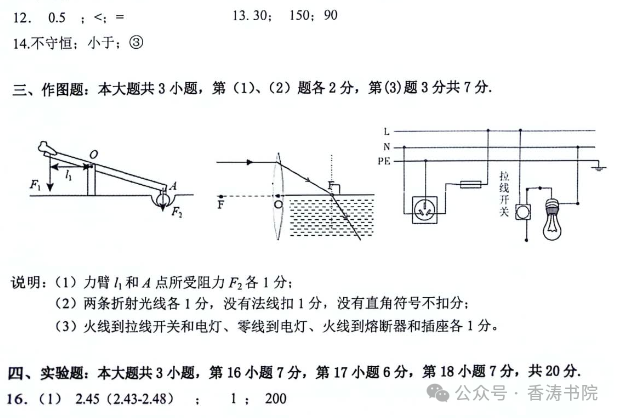 中考物理 | 2024广东省佛山市南海区·三水区二模卷含答案 第16张