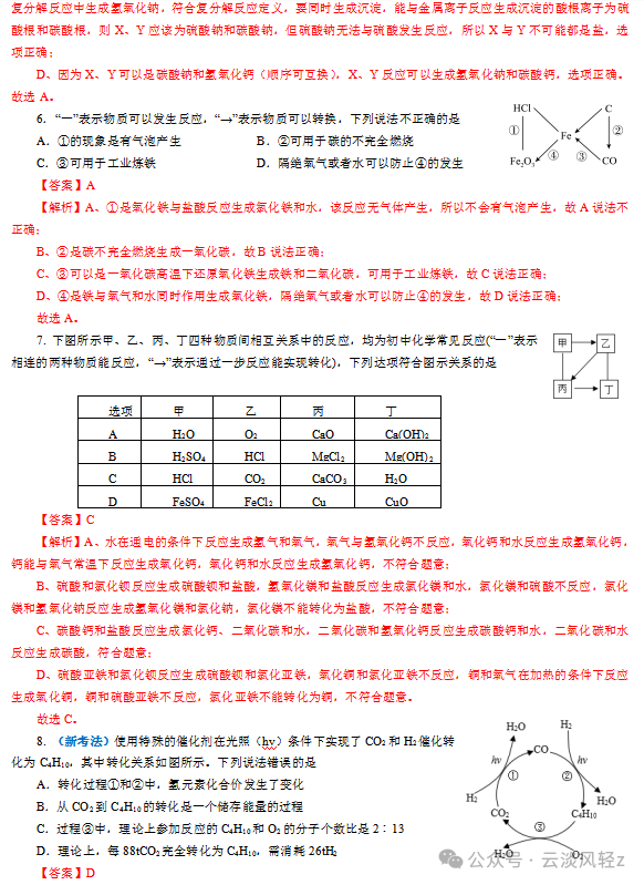 中考化学解题技巧5  物质的转化与推断 第15张