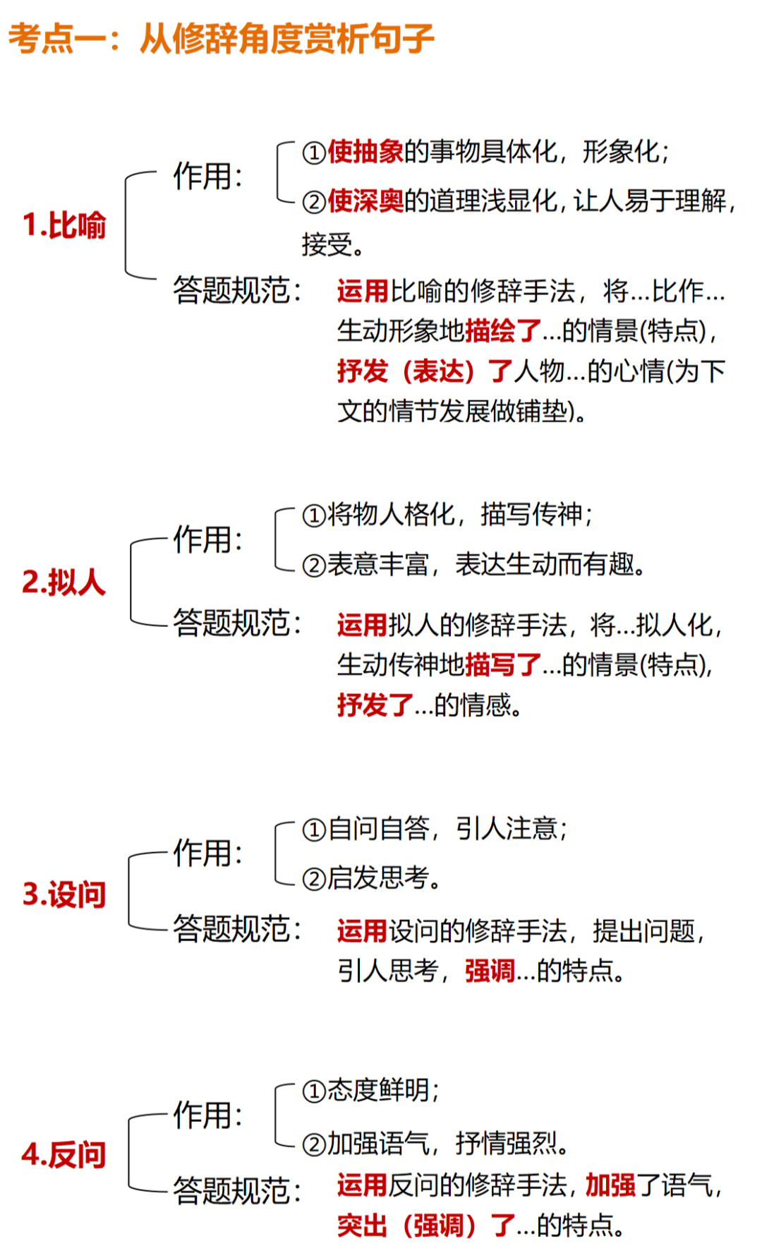 【小学语文】2024小升初语文阅读理解答题模板满分解题公式!(可打印) 第3张