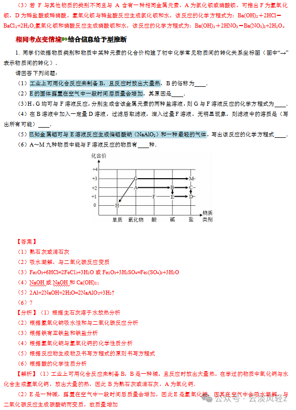 中考化学解题技巧5  物质的转化与推断 第11张