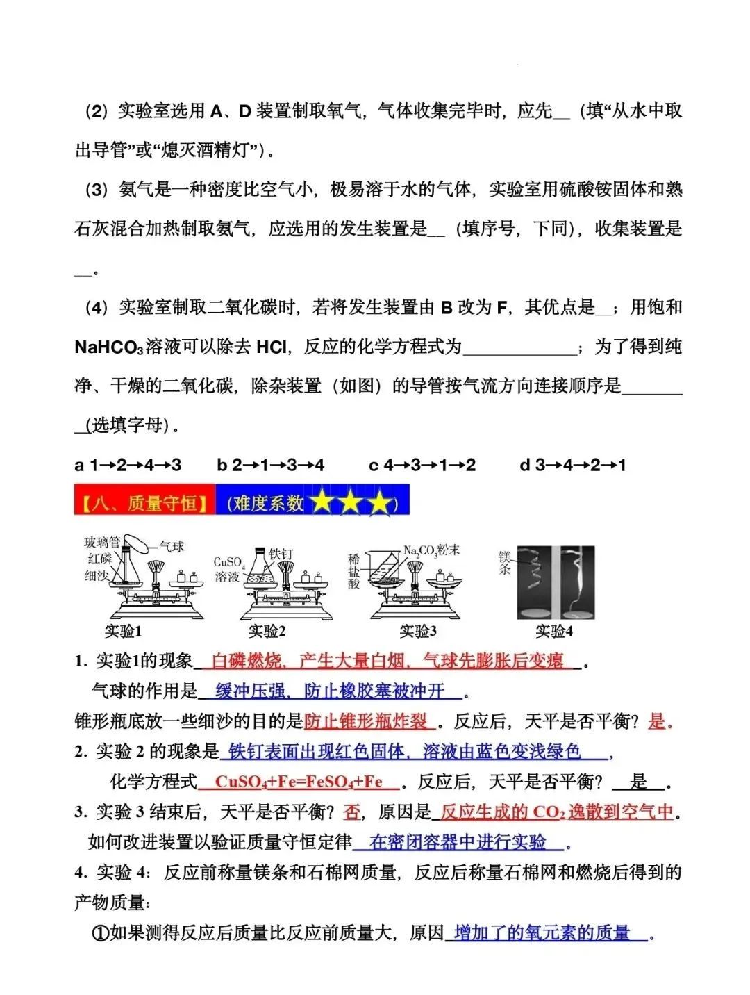 2024年中考化学十大实验(知识点总结+典例解析) 第15张