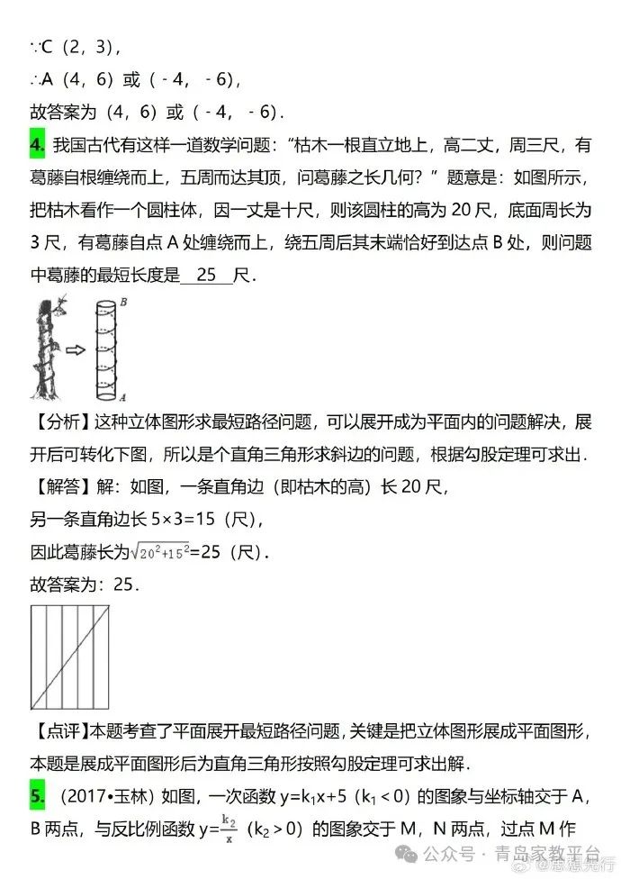 青岛家教中考数学冲刺点拨复习一(经典全在这里啦)大学生家教陪读一对一上门辅导中国海洋大学家教老师数学精英提高很快附近一对一补课 第14张