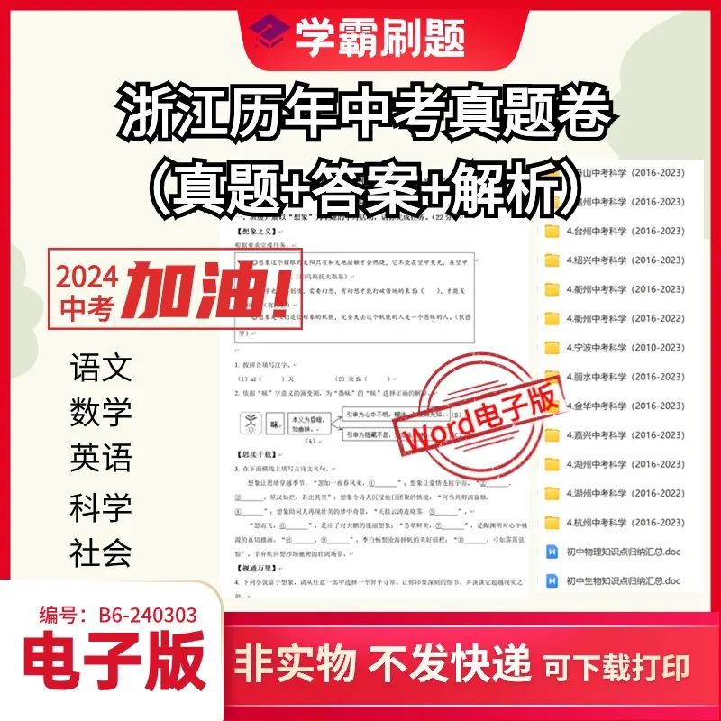 【中考冲刺】2024年中考考前20天终极冲刺攻略 全科word版 ,考前押题猜想卷 持续更新中…… 第4张