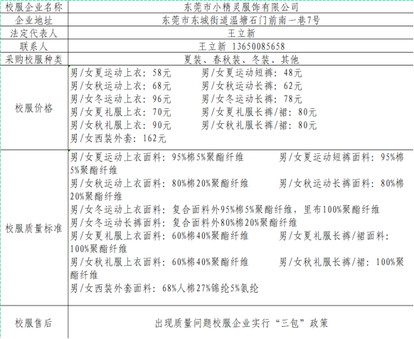 【大朗四海英才外国语小学】校服企业线上展示公告 第1张