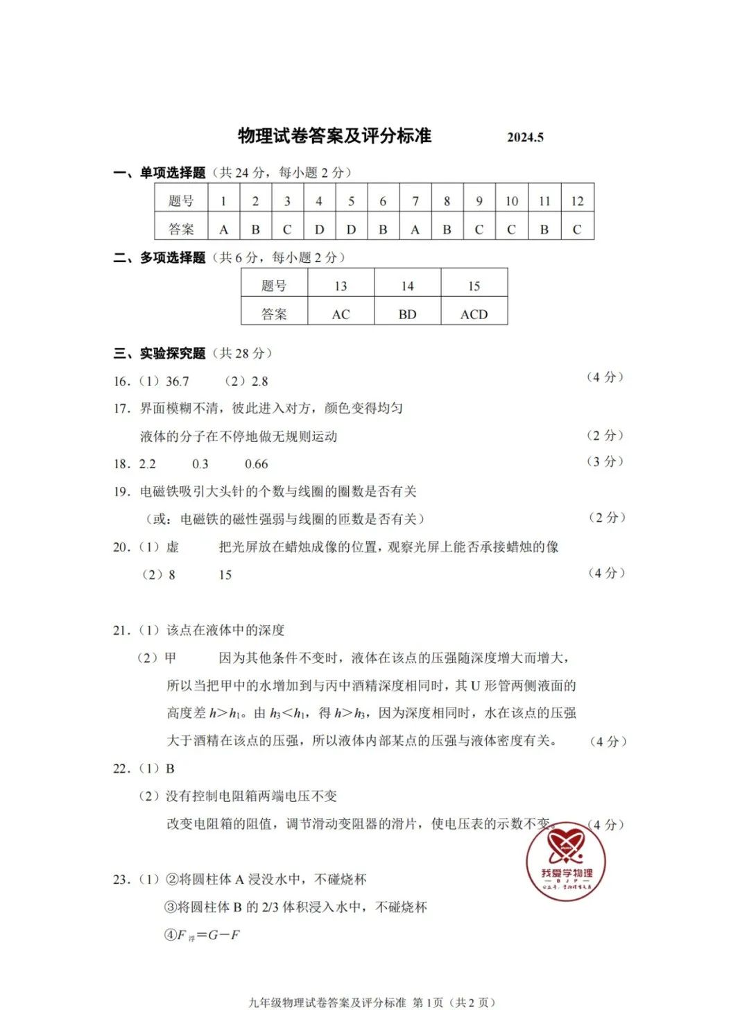 【中考】2024年中考考前必做的10套模拟卷(101页)——文末点赞,再下载~ 第19张