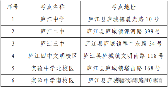 庐江县2024年中考考点网上查询入口开放! 第2张