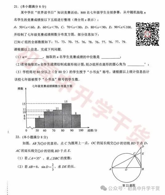 2024年济南天桥区中考三模各科试题+参考答案 | PDF下载版 第13张