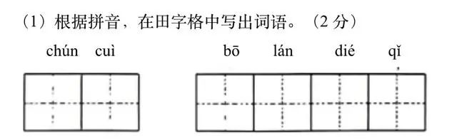 全国中考试卷中书法试题集锦 第1张