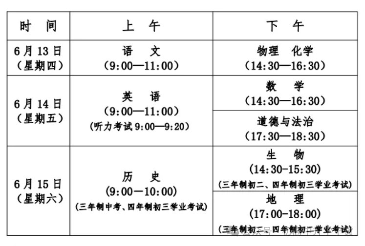 2024年山东济宁中考时间安排:6月13日-6月15日 第1张