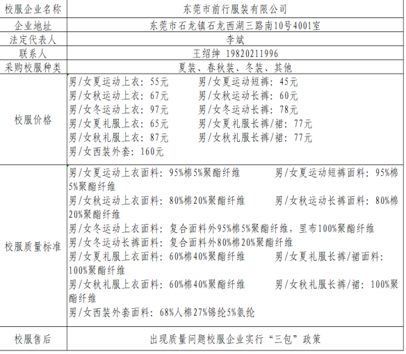 【大朗四海英才外国语小学】校服企业线上展示公告 第4张