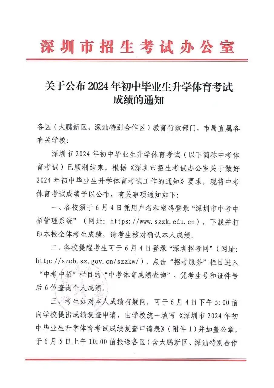 查分了!2024年深圳中考体育成绩开始查询!你拿到50分了吗? 第3张