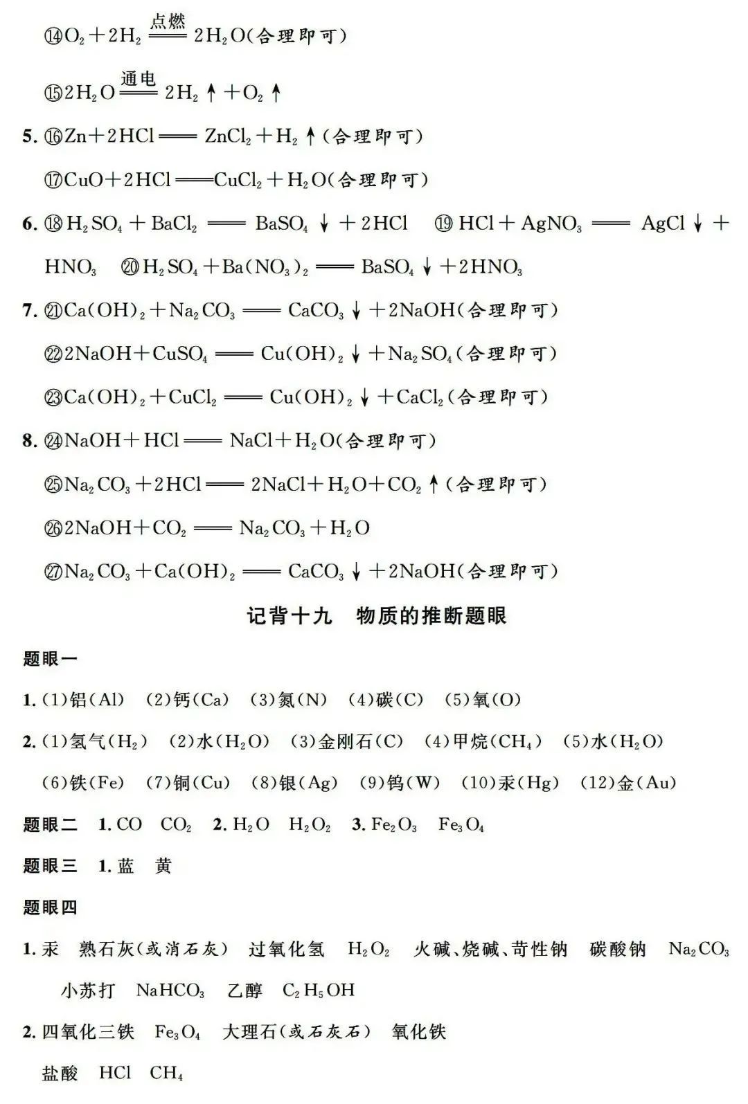 中考化学9篇突破专题记背手册,收藏复习! 第32张