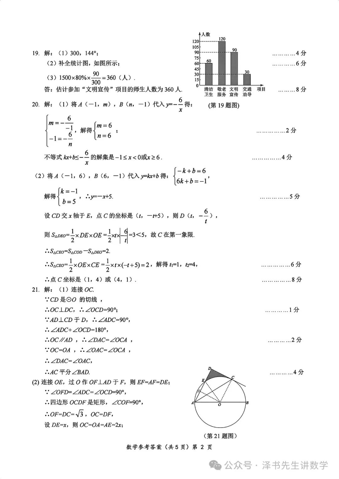 2024年湖北省咸宁市九年级6月中考一模数学试题(含答案) 第6张