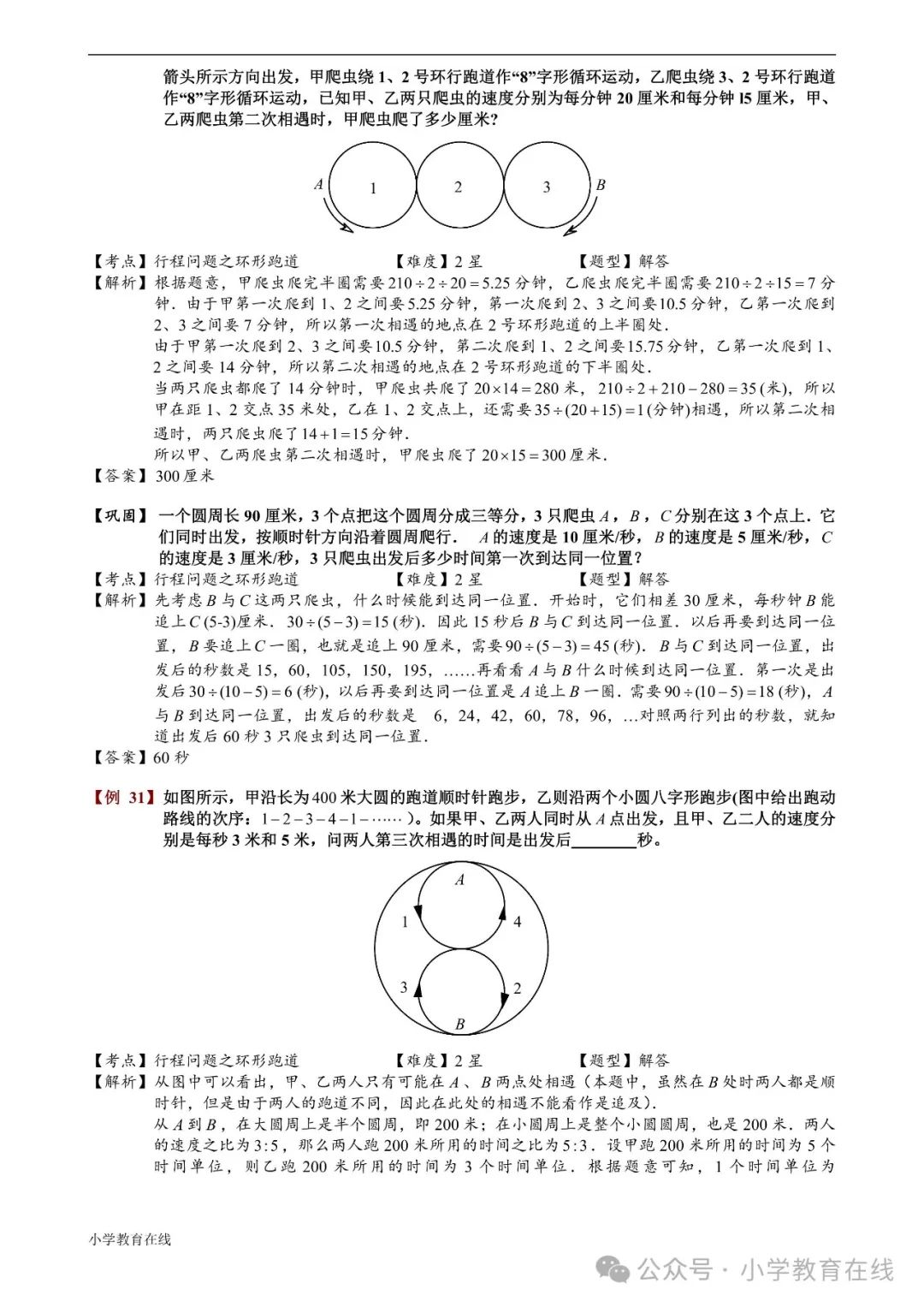 小学奥数精讲精析:30 环形跑道问题 第15张