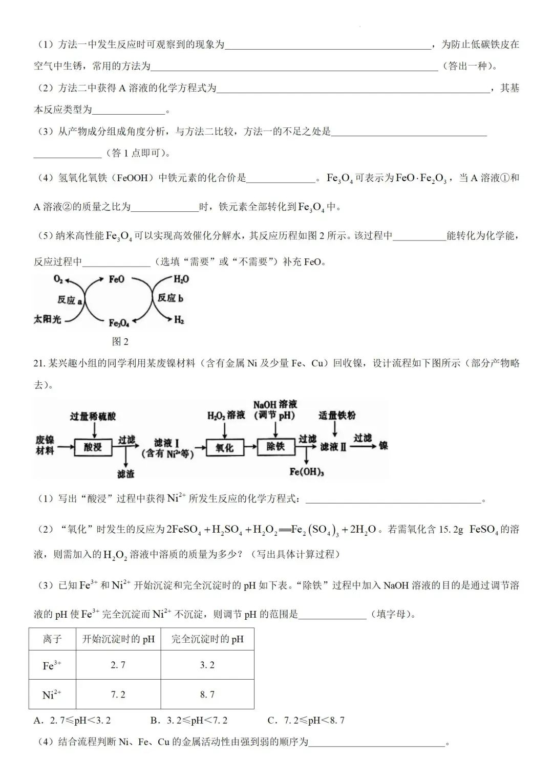 中考化学 | 2024广东省湛江市廉江市中考模拟检测题含答案 第12张