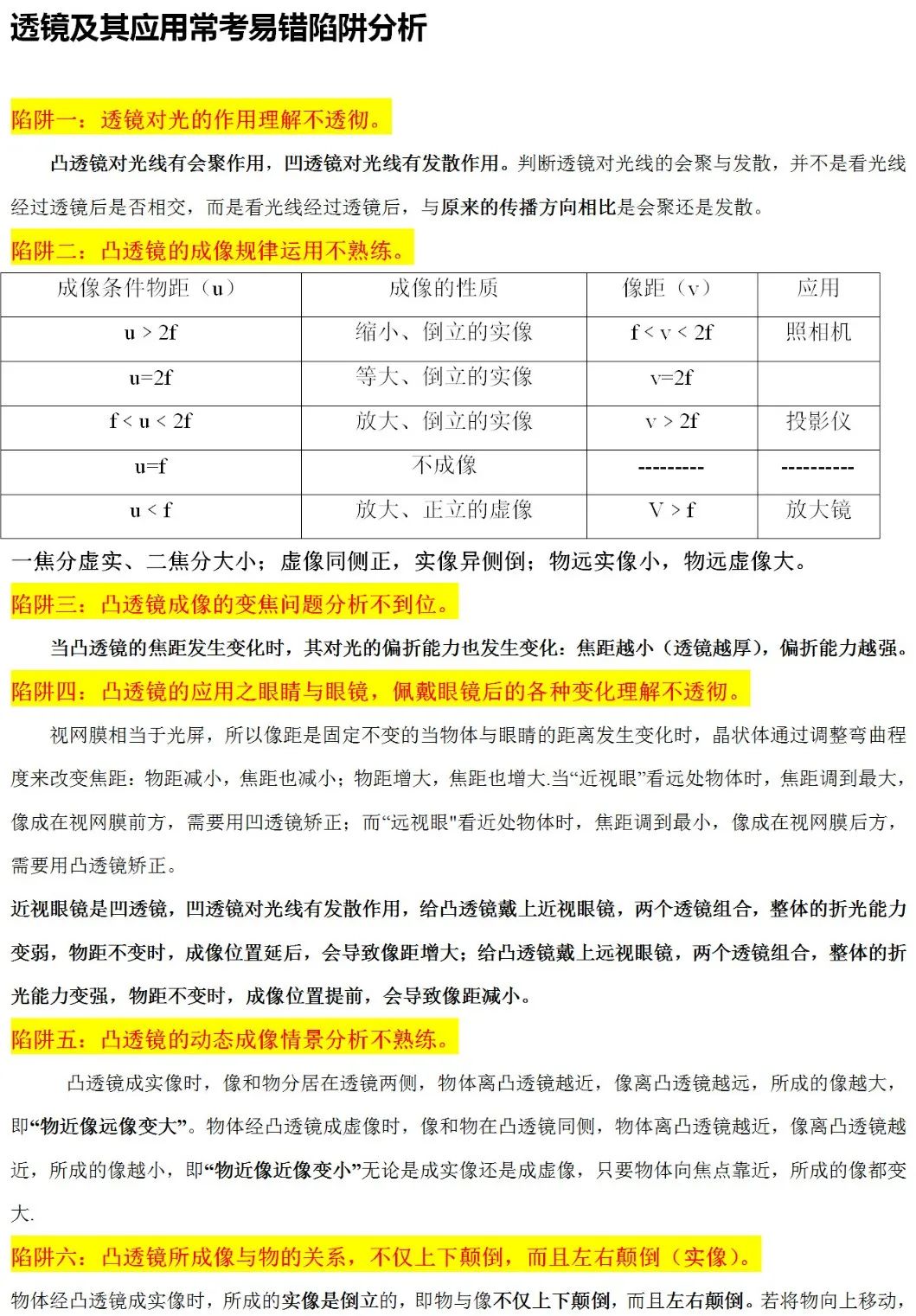 2024中考物理常考易错陷阱汇总 第3张