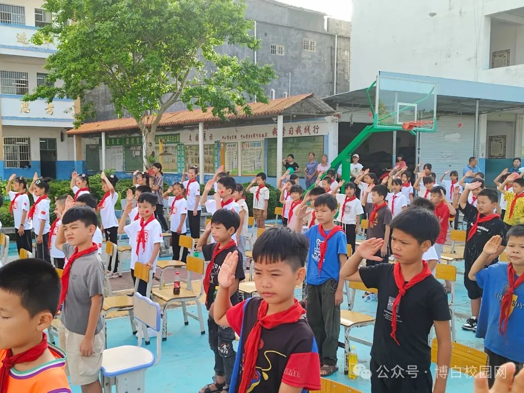 宁潭镇白均村小学少先队新队员入队仪式 | 队旗飘扬筑梦想,童心立志向未来 第3张