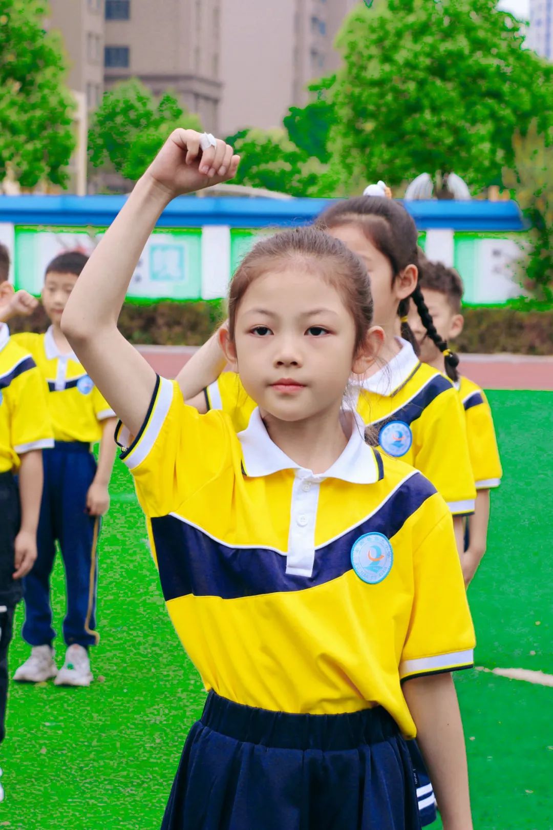 阳光大课间  韵律悦童心——阜南县第九小学开展一年级课间操比赛 第13张