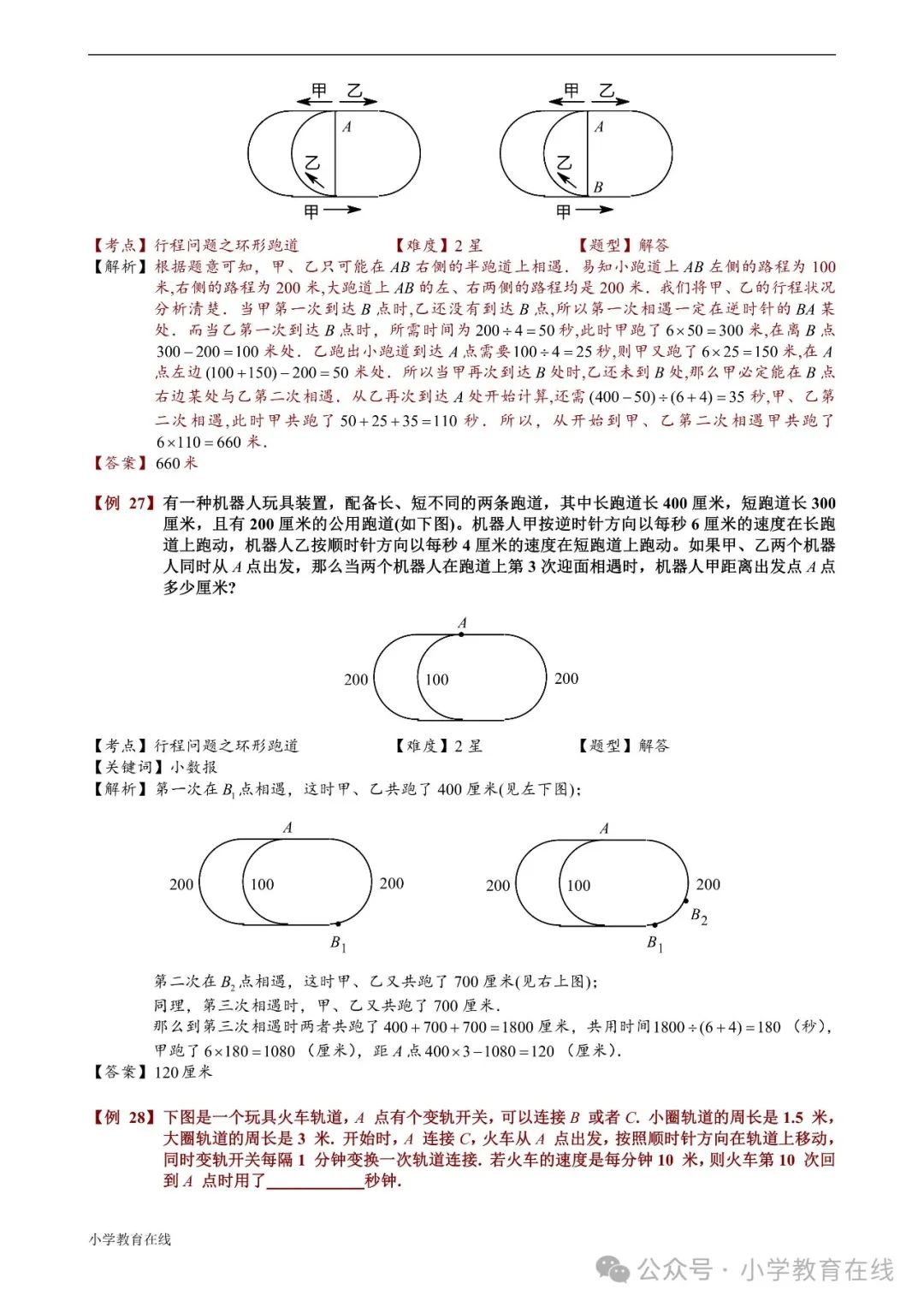 小学奥数精讲精析:30 环形跑道问题 第13张