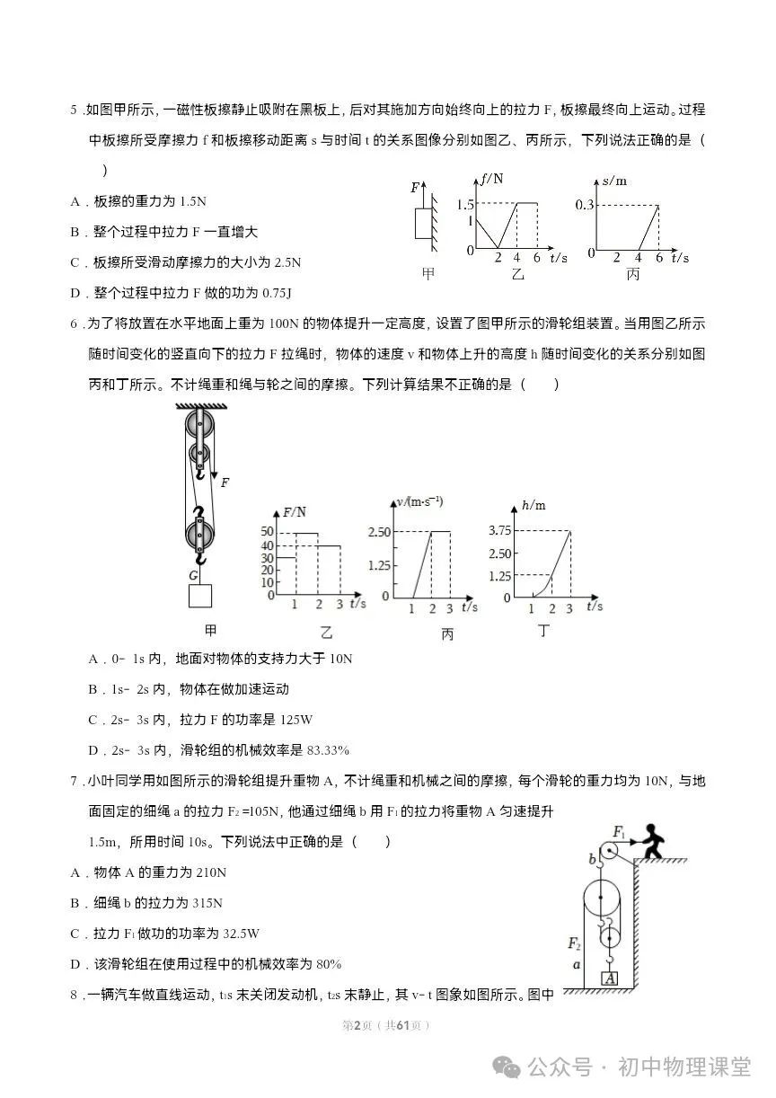 【初中物理】中考物理易错难点的经典题 第2张