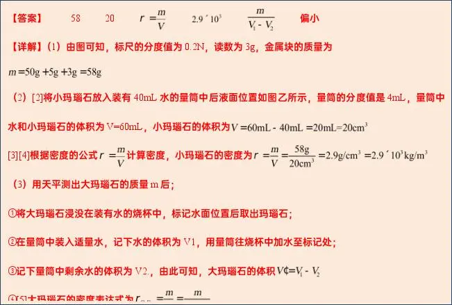 【中考物理】2024年中考物理考前20天终极冲刺攻略(倒计时15天)——质量与密度 第68张