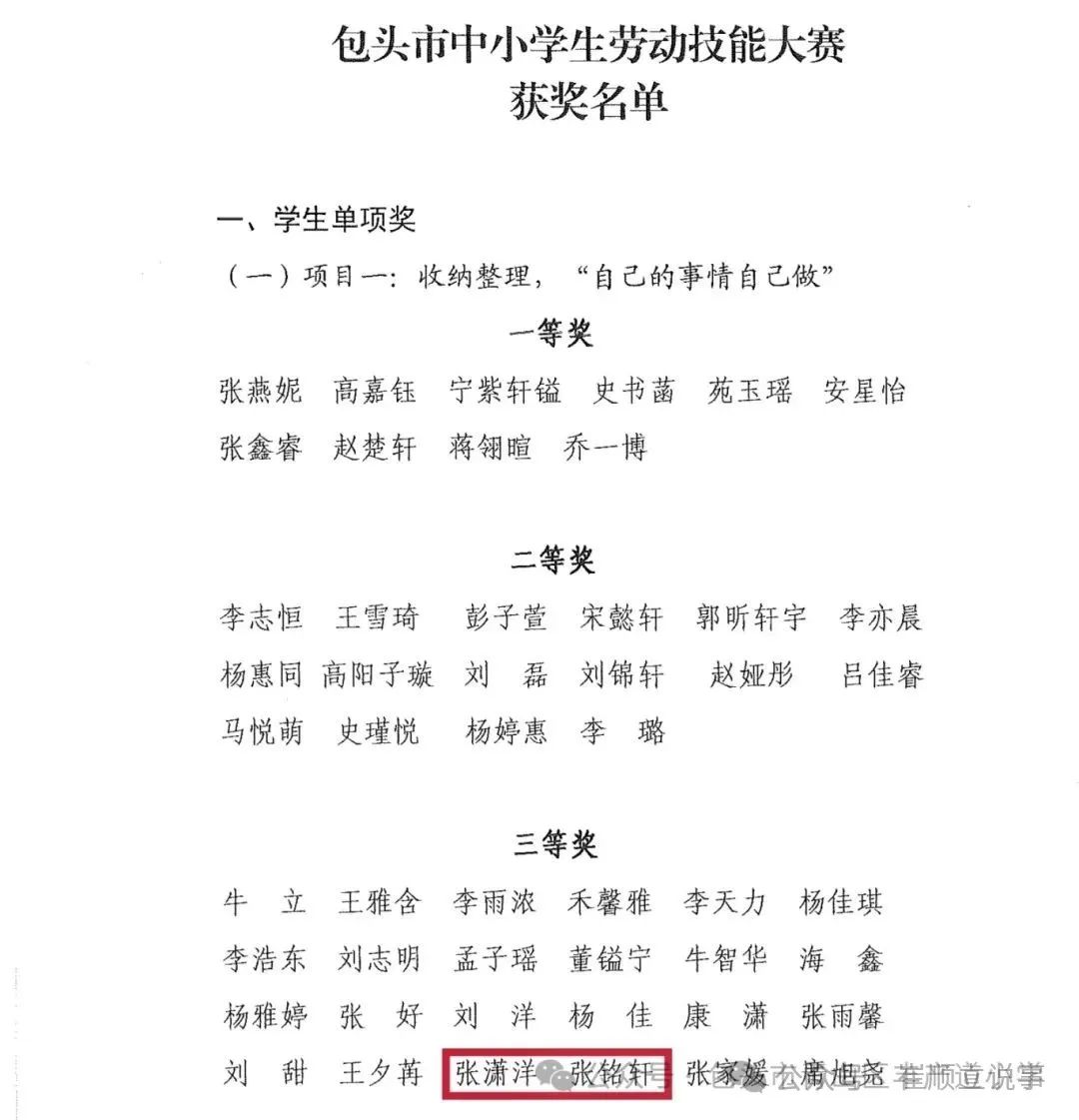 包头市青山区丰产道小学六名学子在包头市劳动技能大赛中斩获佳绩 第4张