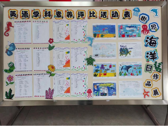 颍上县第十小学(第一小学南校区)趣味英语活动与世界海洋日作品展 第13张