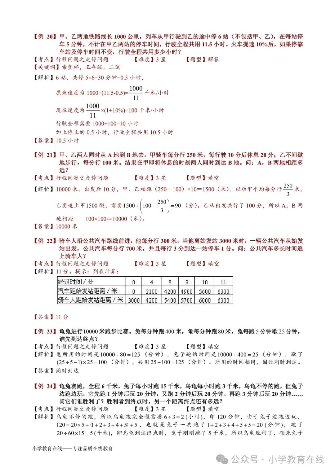 小学奥数精讲精析:31 走停问题 第6张