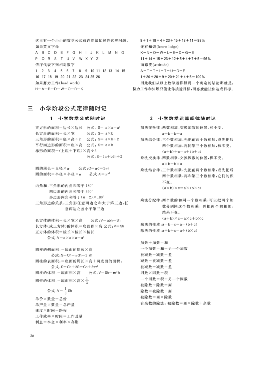 小学总复习数学知识清单 第21张